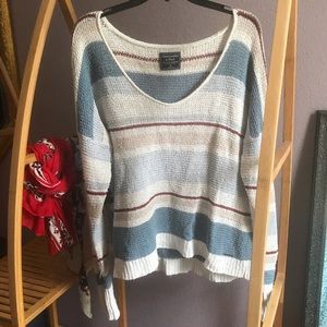 Abercrombie & Fitch Pink/Blue/White Light Sweater